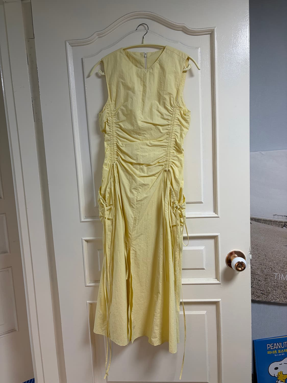 민더리 셔링 슬릿 리본 원피스  상품이미지4