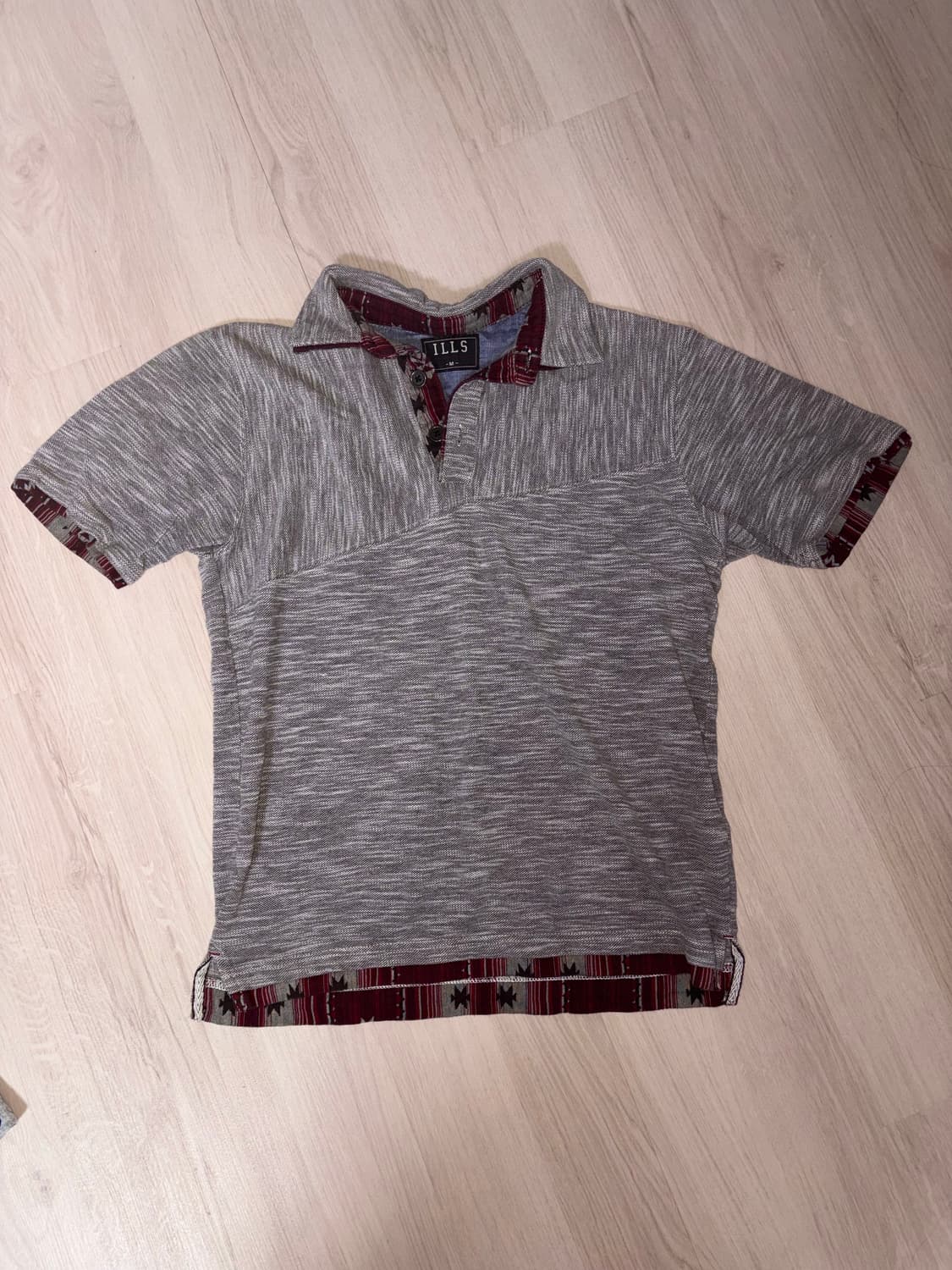 일본 빈티지 반팔 체크 그레이 상품이미지1