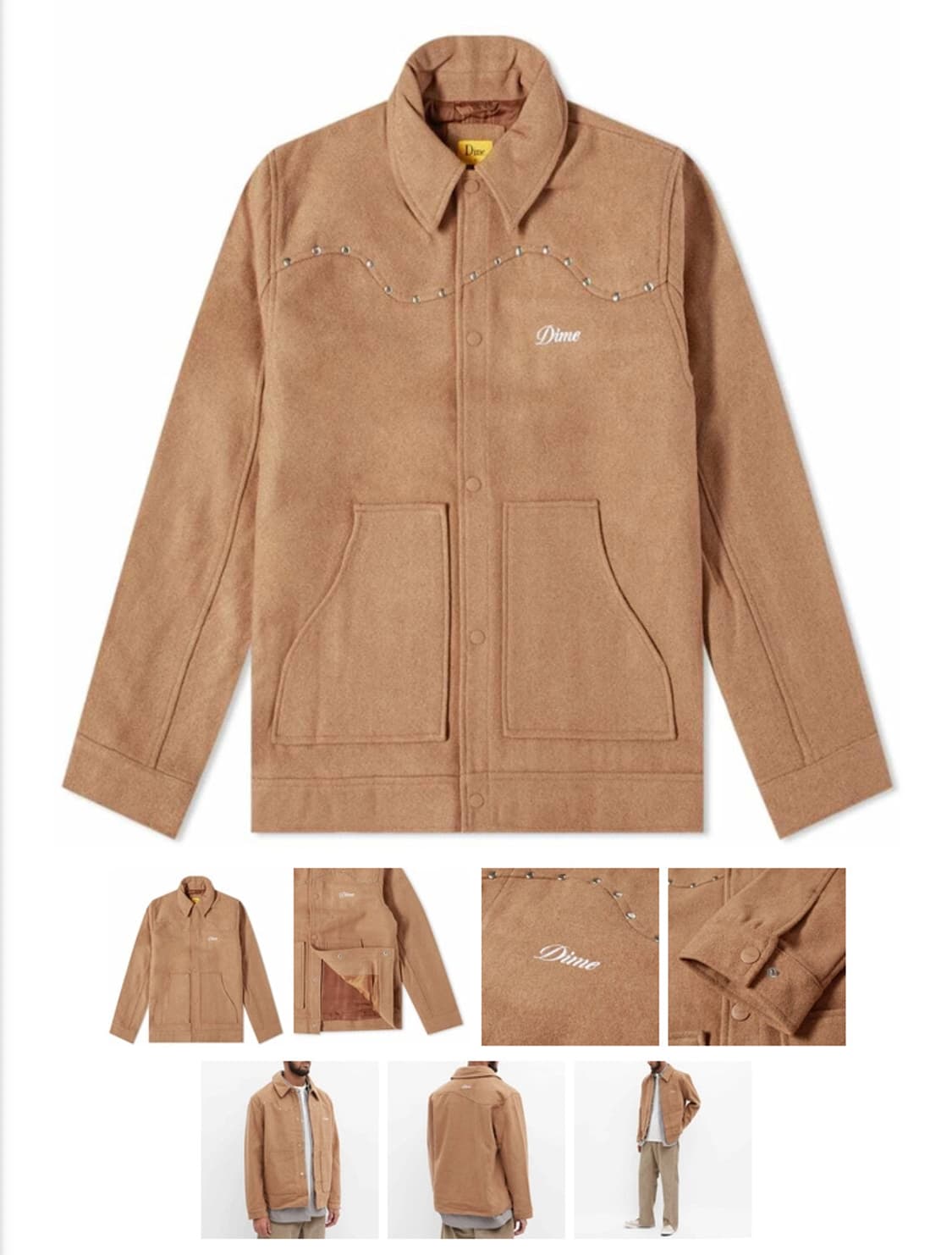 Dime 다임 스케이트보드 울 보머 자켓 탄 XL 상품이미지9