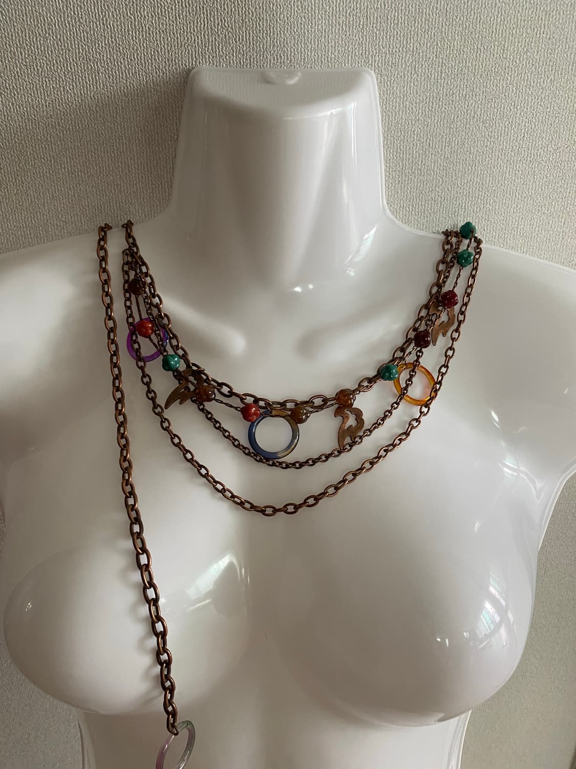 일본 빈티지 멀티체인 벨트 겸 목걸이 y2k 페어리 펑크 키치 상품이미지1