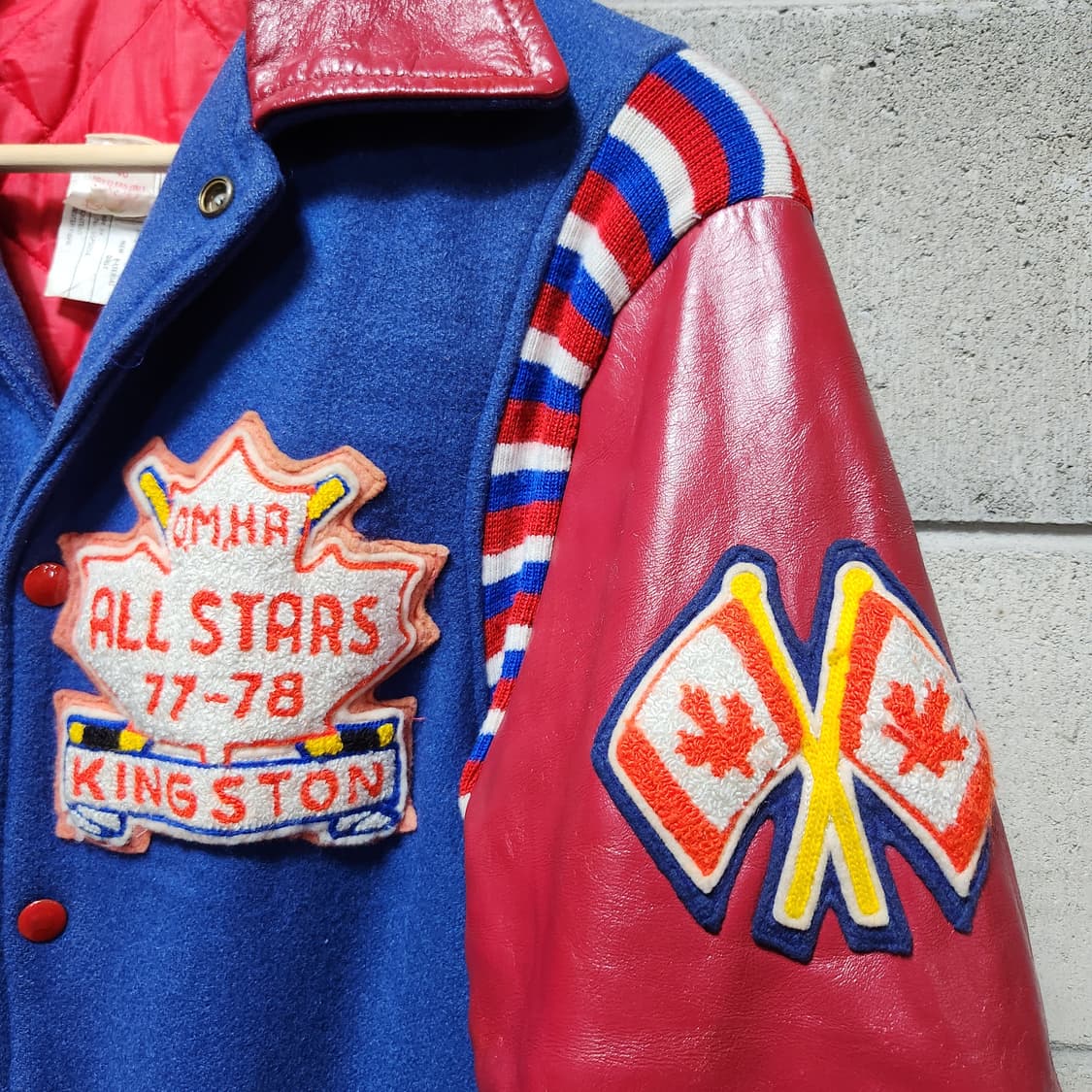 90s 캐나다 카우레더 울 바시티 자켓 L 상품이미지2