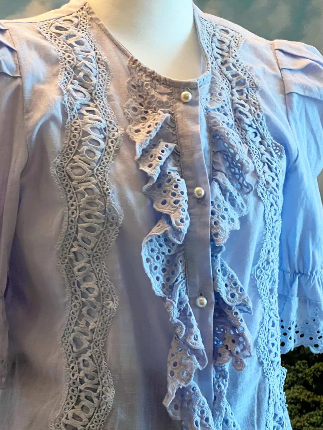 vintage eyelet frill blouse 상품이미지3