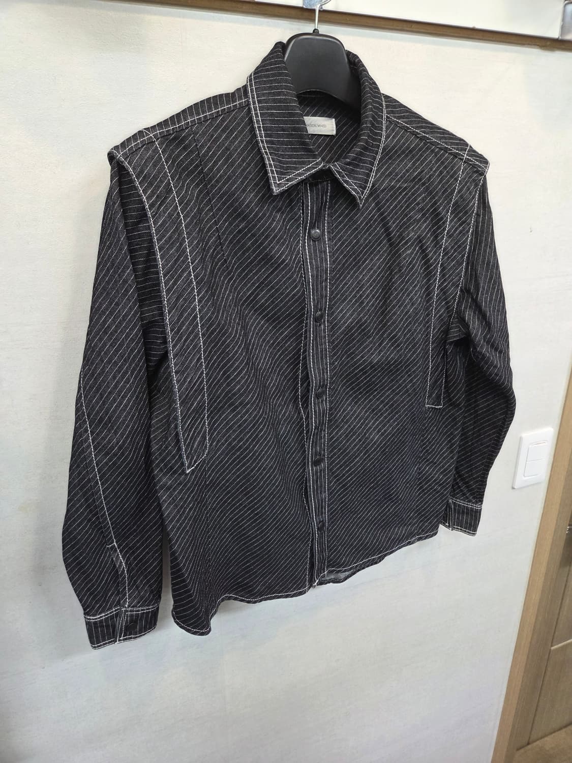 메종미네드 스트라이프 블랙 데님셔츠 긴팔 m 상품이미지5