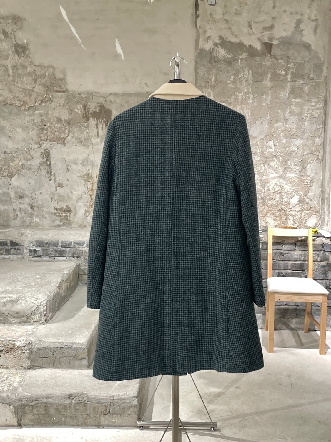 페노메논 12A/W 그린 하운드 투스 체크 울 코트 상품이미지6