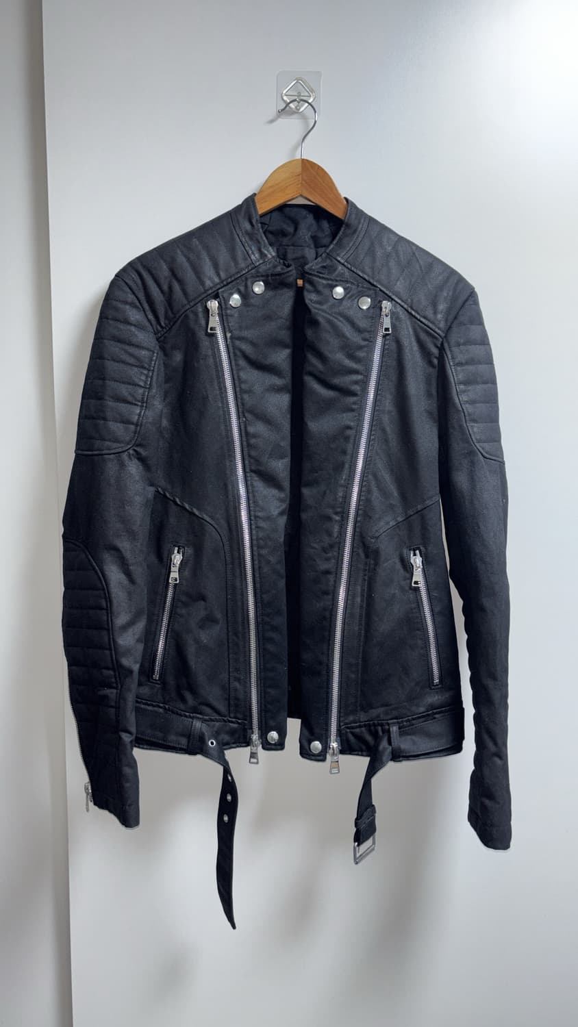 발망 왁스 코팅 바이커 자켓 투웨이 짚업 xl사이즈 상품이미지1