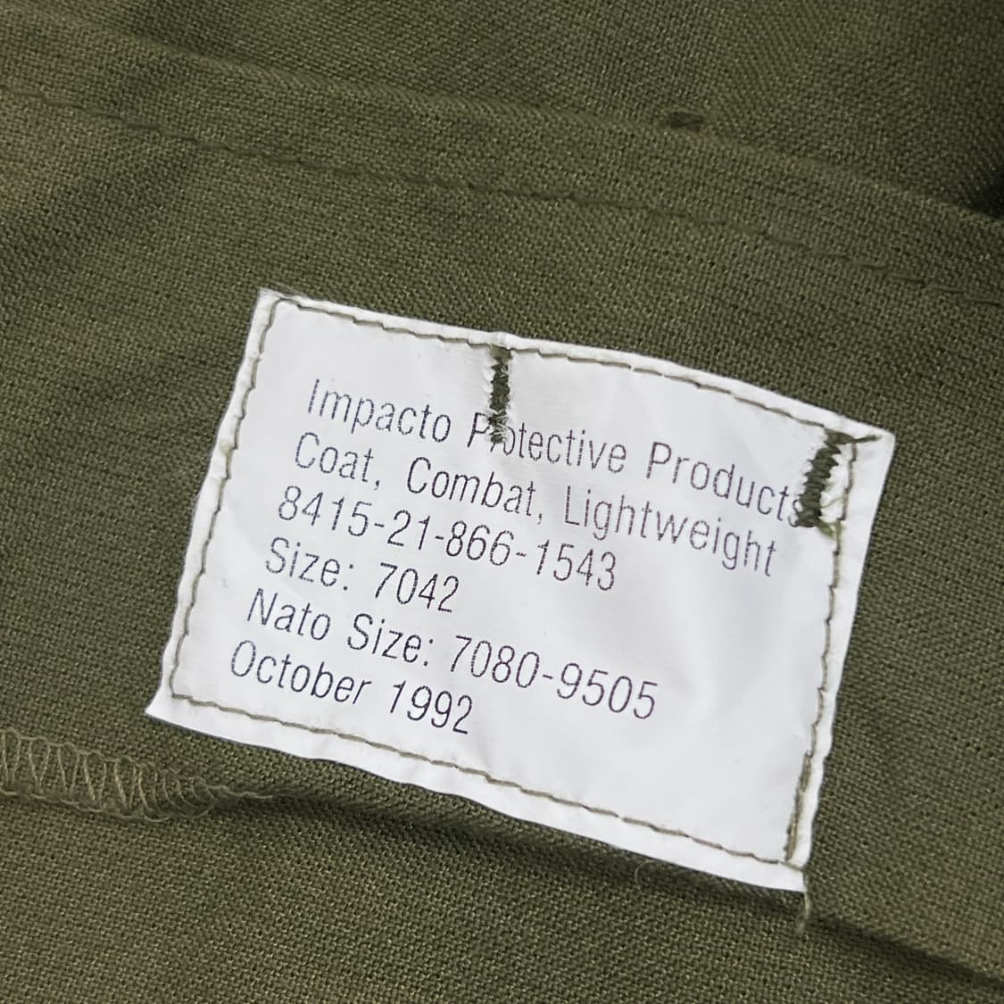 90's 캐나다군 오리지널 MK2 라이트 웨이트 컴뱃 자켓 상품이미지6
