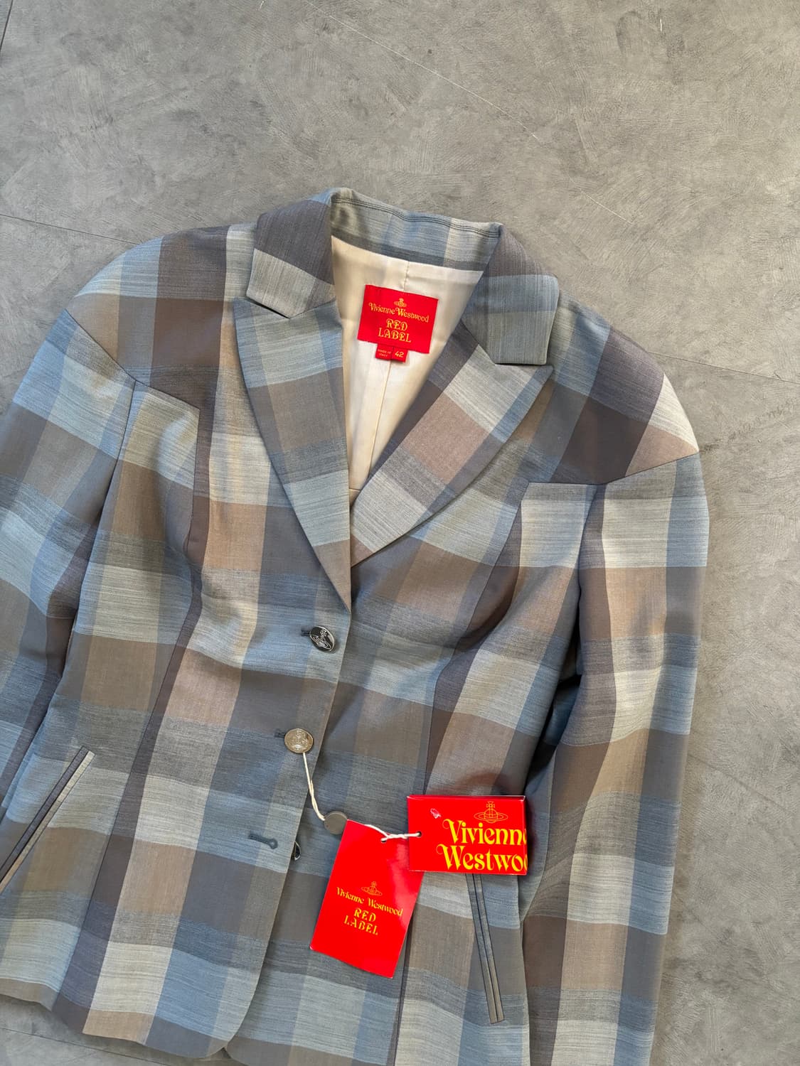 Vivienne Westwood 비비안웨스트우드 레드라벨 체크 싱글 자켓 상품이미지4