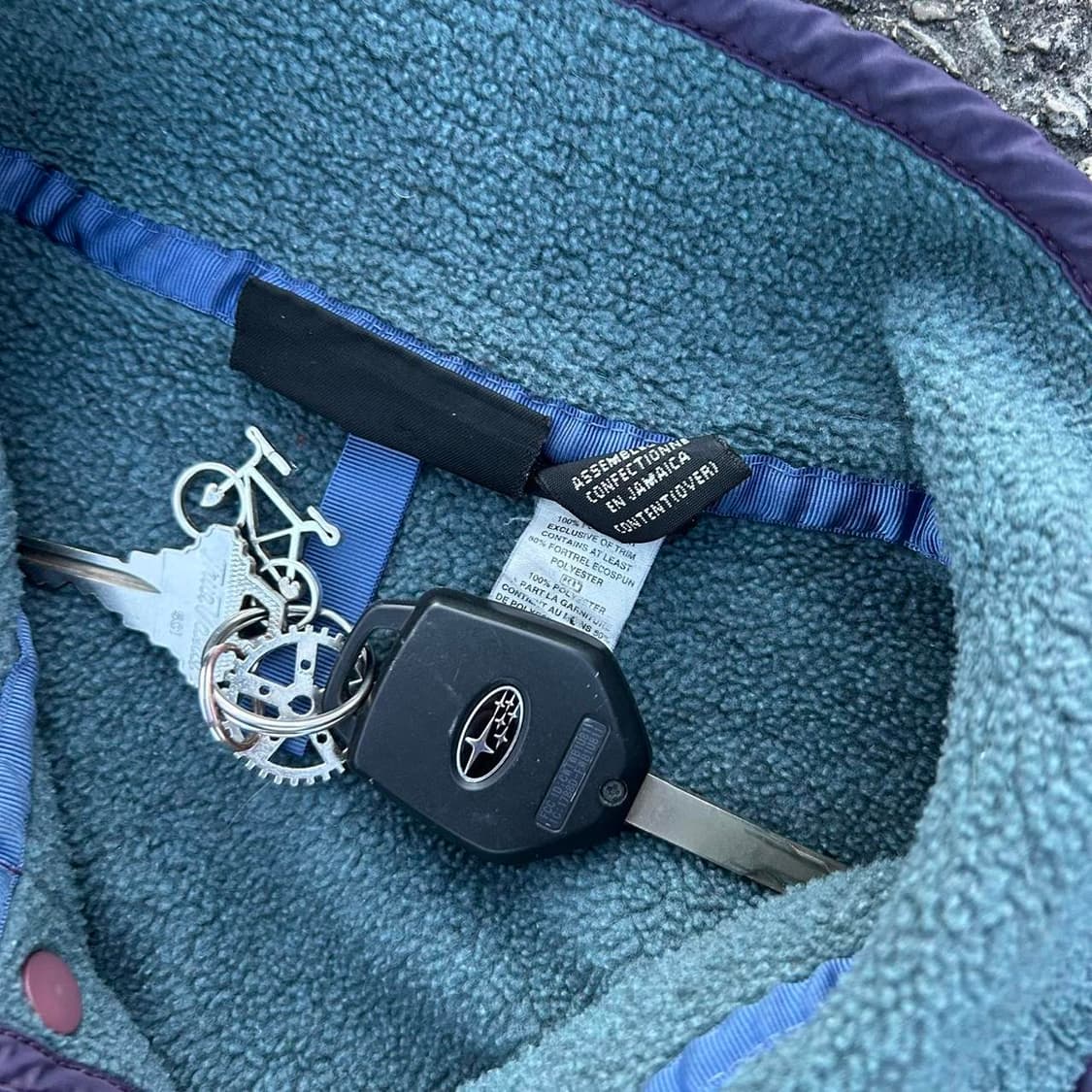 90s 자메이카 파타고니아 신칠라 스냅-T 블루그린/퍼플 상품이미지4