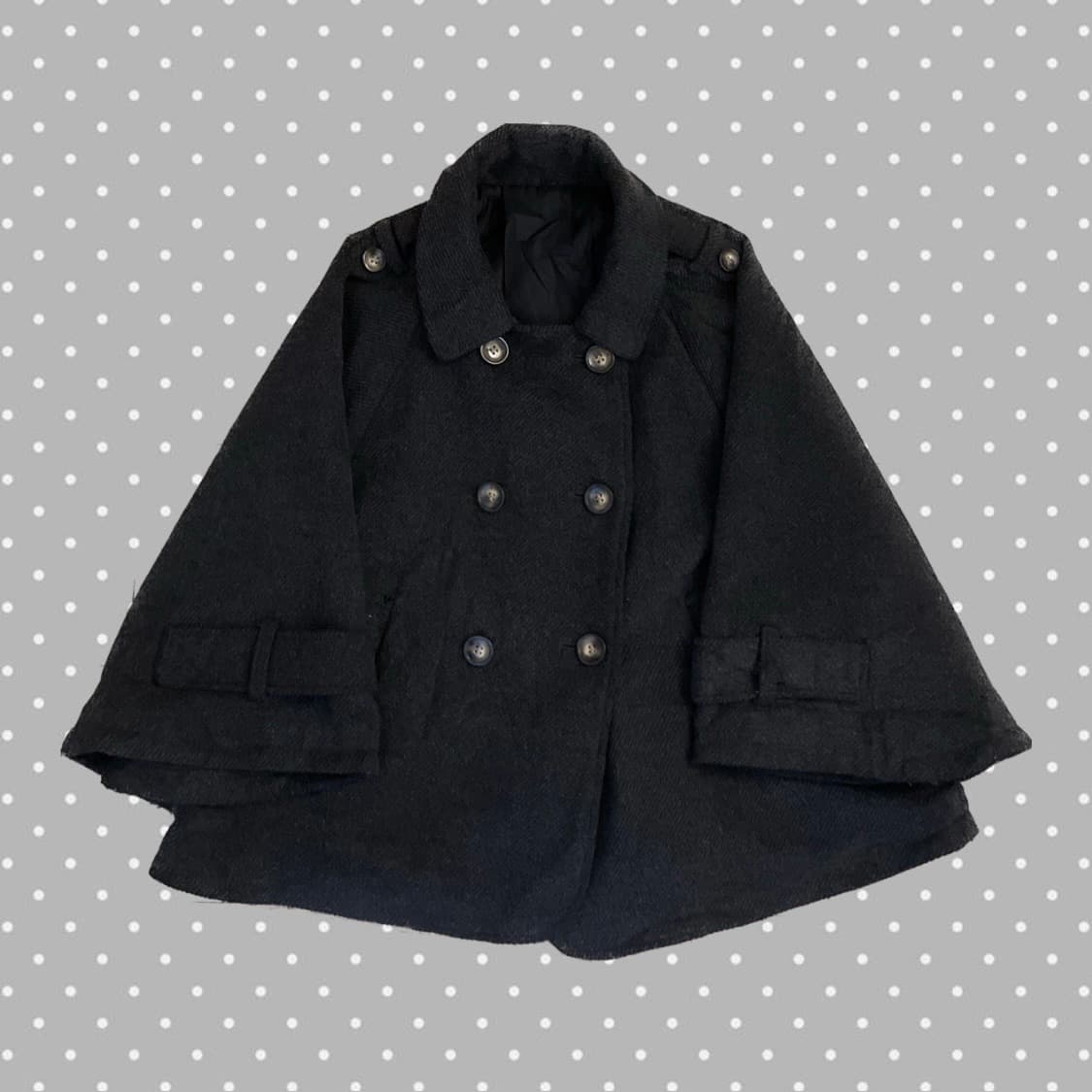 빈티지 더플 케이프 코트 상품이미지2