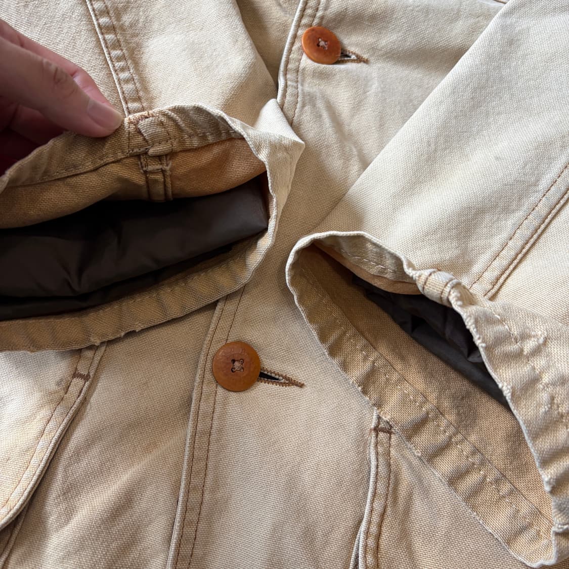 90s L.L.bean 90년대 미국 생산 엘엘빈 베이지 헌팅 자켓 상품이미지7