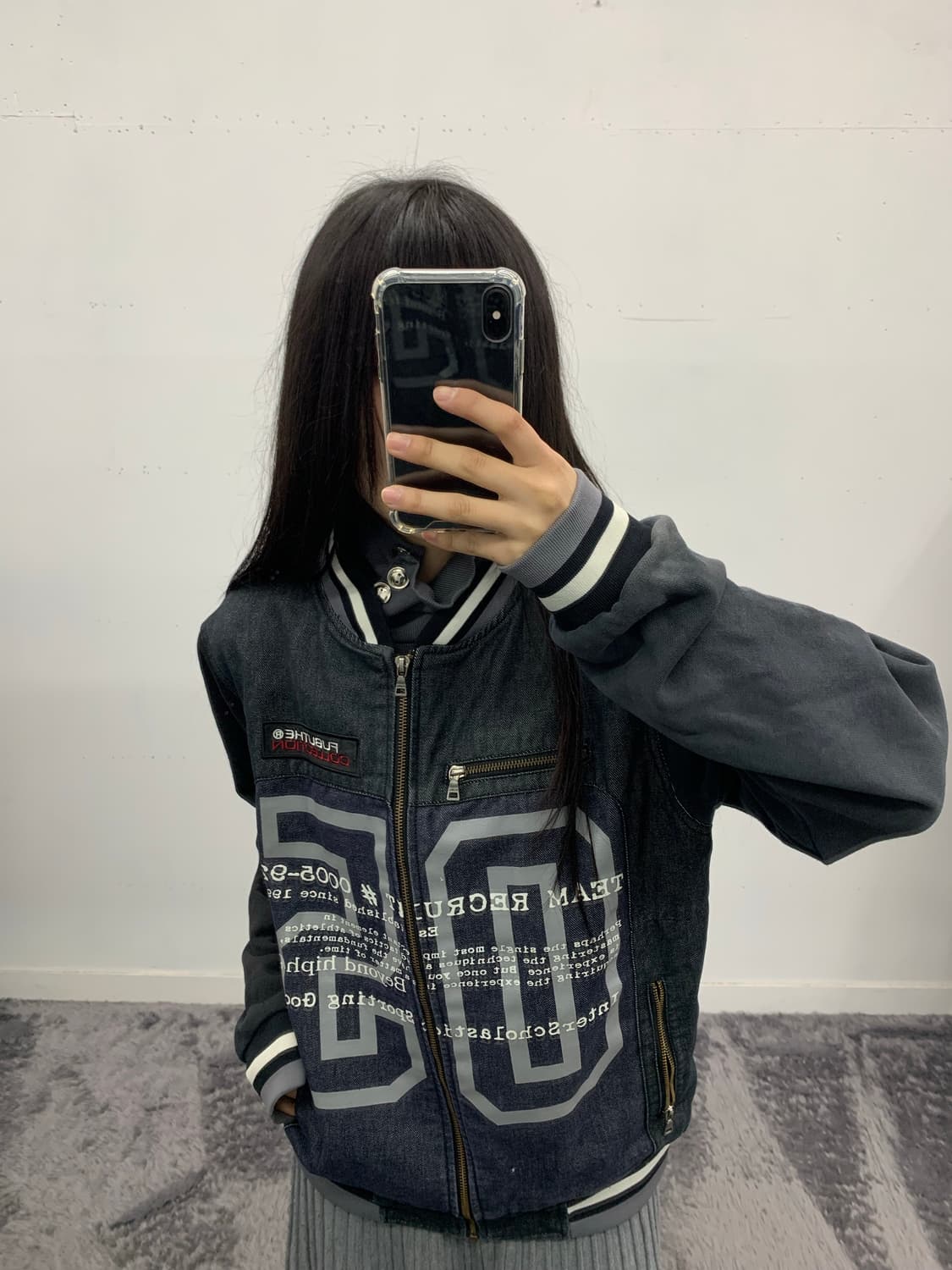 후부 데님 스타디움 집업 상품이미지3