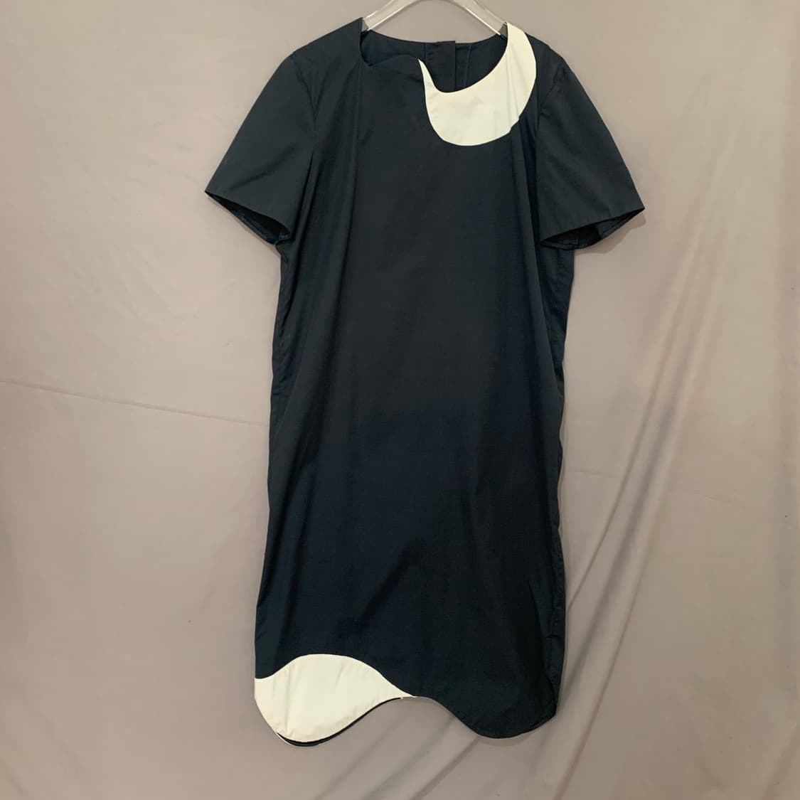 RECTO 렉토 컬러블럭 커브드 반팔 스판 원피스 상품이미지2