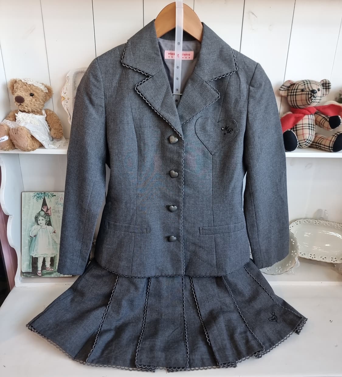 (mezzo piano/메조피아노) 그레이 하트버튼 포멀 셋업 세트 상품이미지4