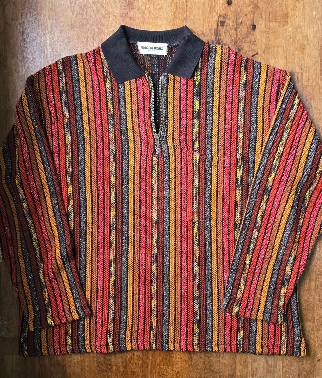 일본 빈티지 니트 Lampo 람포 지퍼, Made In Italy  상품이미지1