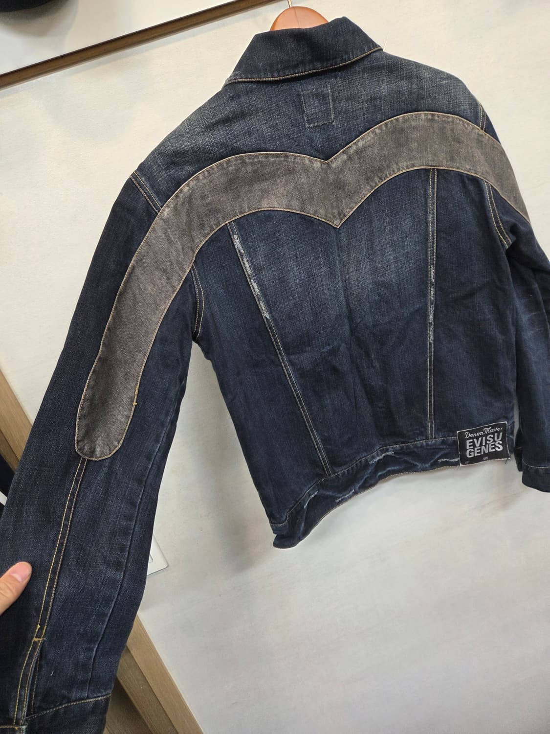에비수 실버 디테일 로고 데님자켓 m 상품이미지3