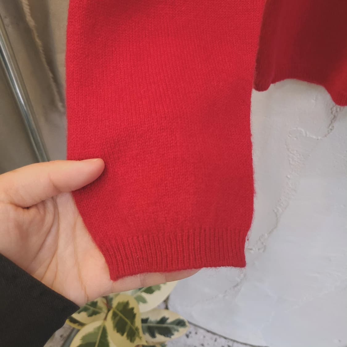 Cashmere 레드 목폴라 캐시100 니트 L 상품이미지4