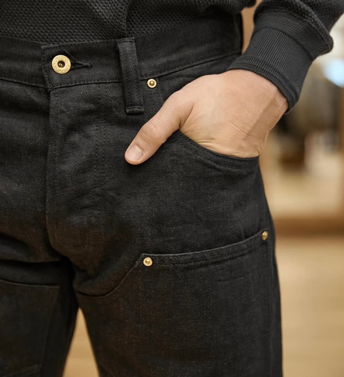 [32]트로피클로딩 1908W 네로우 더블니 블래키 데님 팬츠 상품이미지5