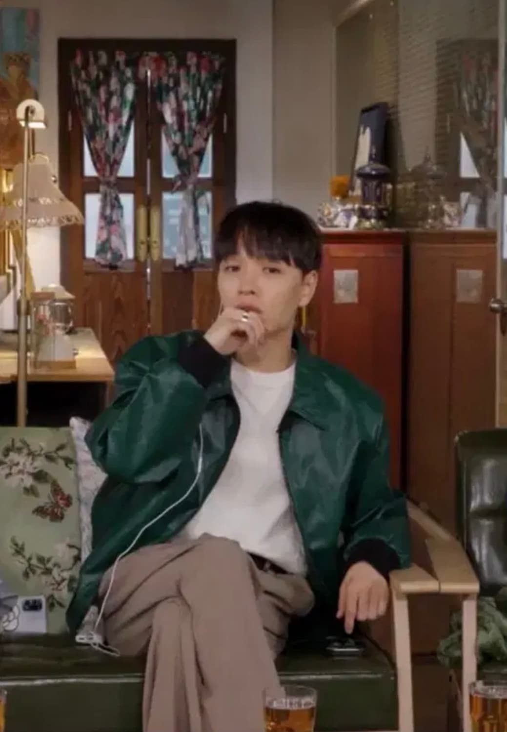 렉토 딥그린 레더 자켓(쌈디 착용) 상품이미지1