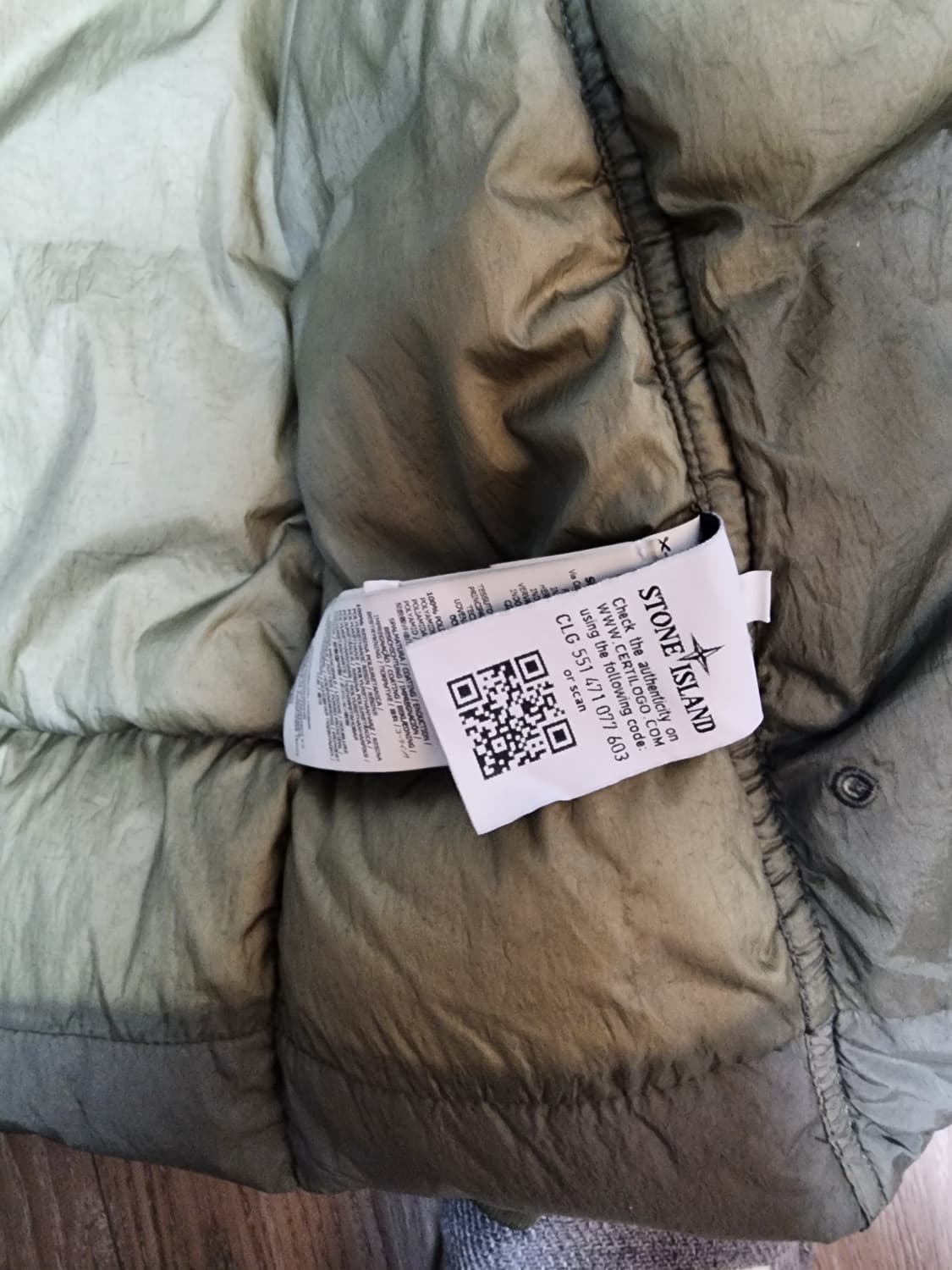 [M]스톤아일랜드/19FW크링클랩스 버머 숏 다운패딩 카키 상품이미지7