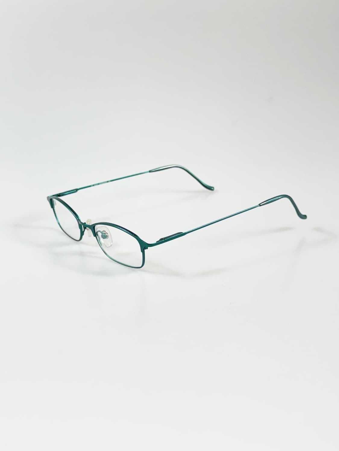 90s 독일제 NO NAME 그린 메탈 스퀘어 빈티지 안경 상품이미지3