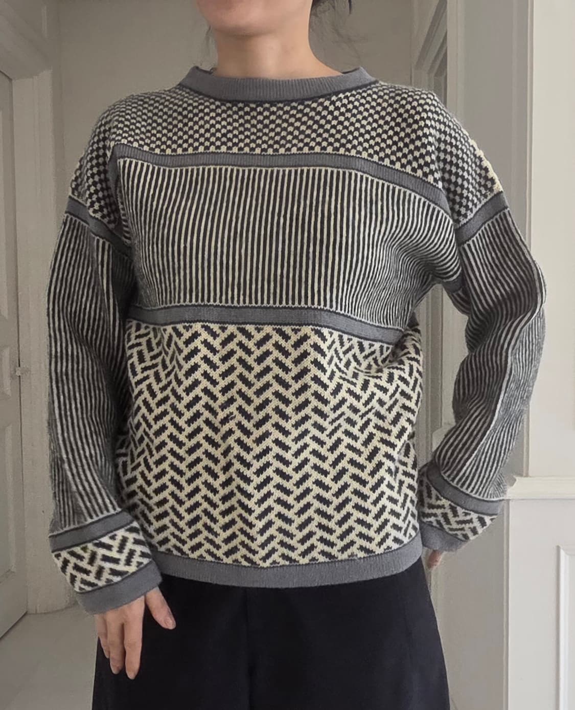 그레이 패턴 여성 스웨터 상품이미지6