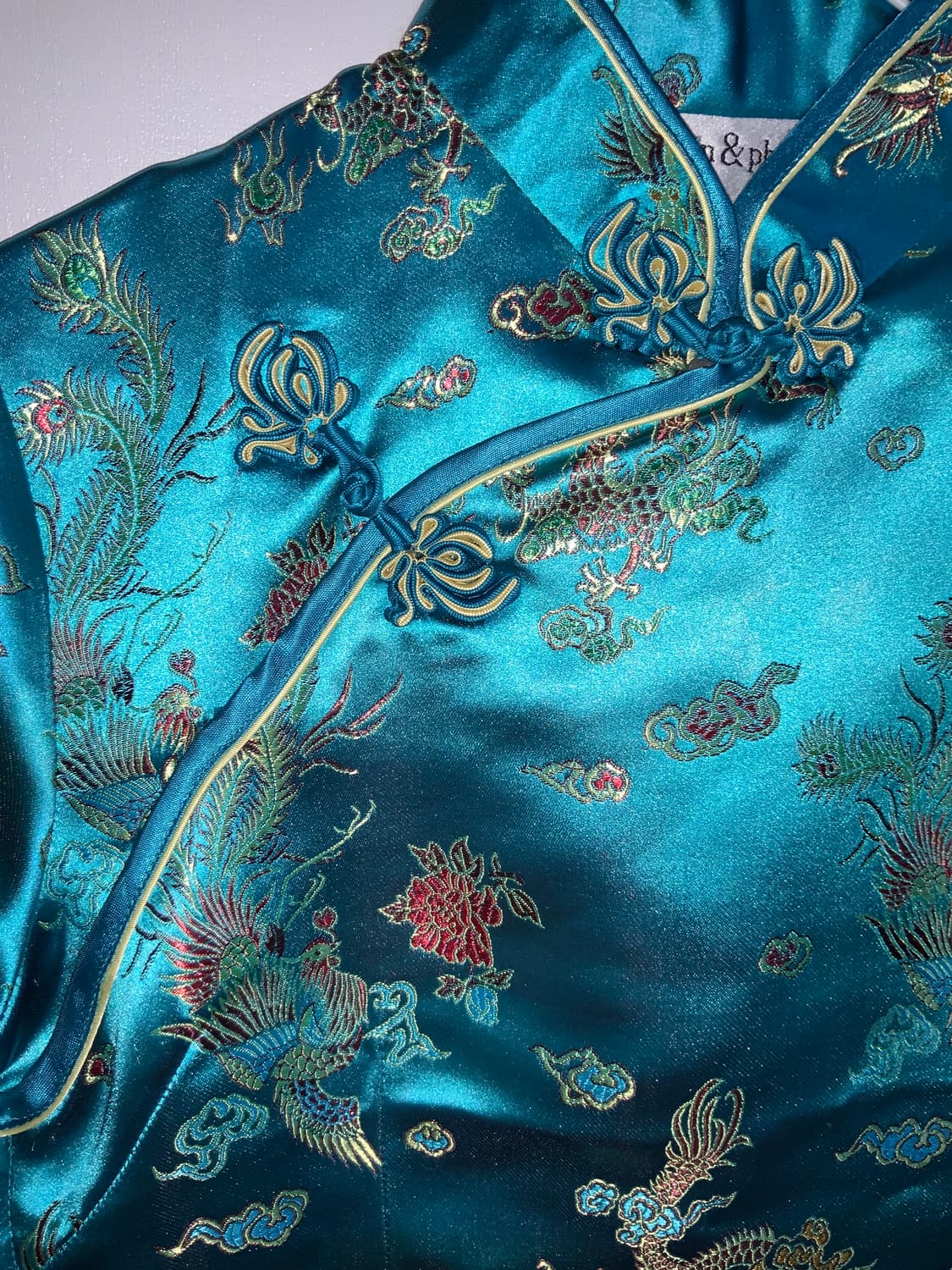 푸른색 치파오 탑 상품이미지3