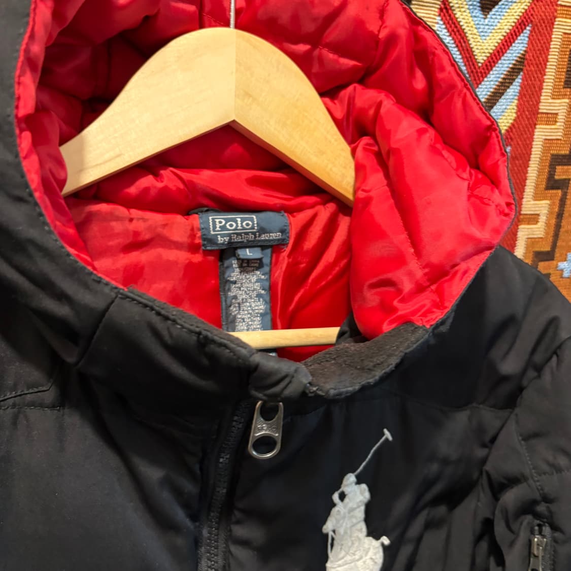 폴로 랄프로렌 빅포니 블랙 후드패딩 상품이미지5