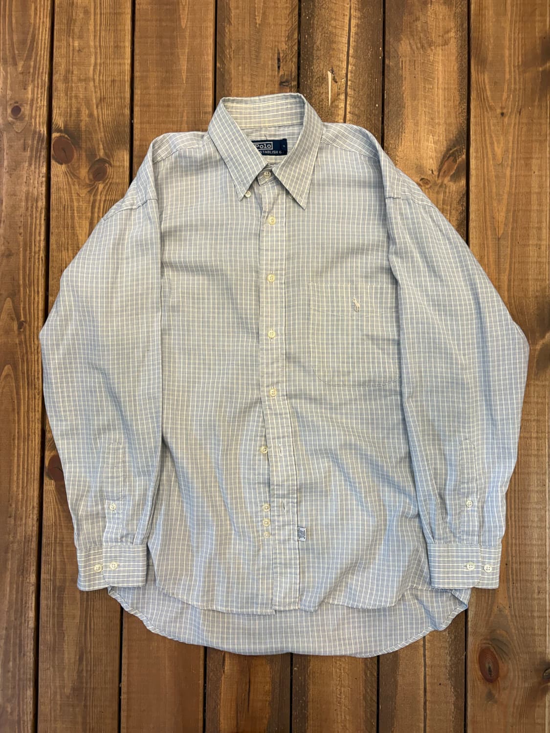 폴로 블루 믹스 체크 셔츠 상품이미지5