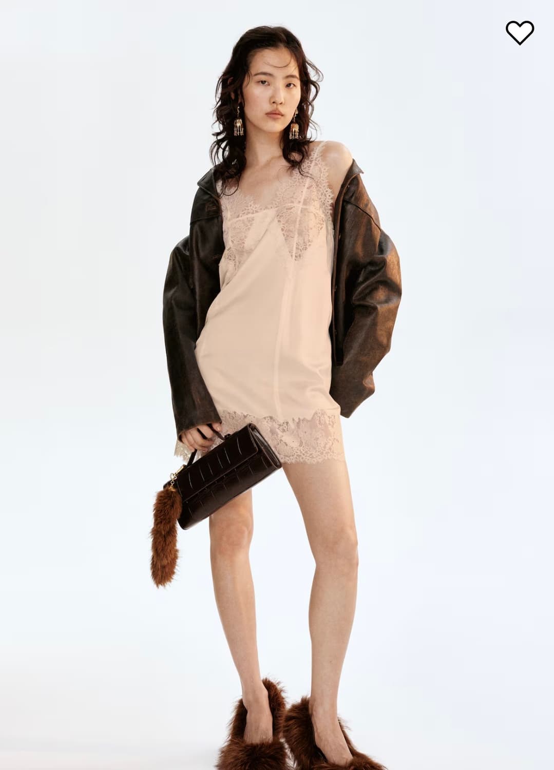 H&m 레이스 트리밍 새틴 드레스 상품이미지3