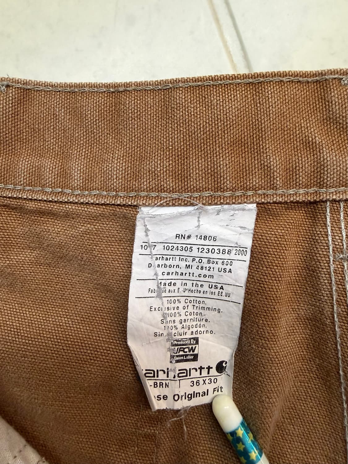 칼하트 더블니 브라운 36x30 상품이미지5