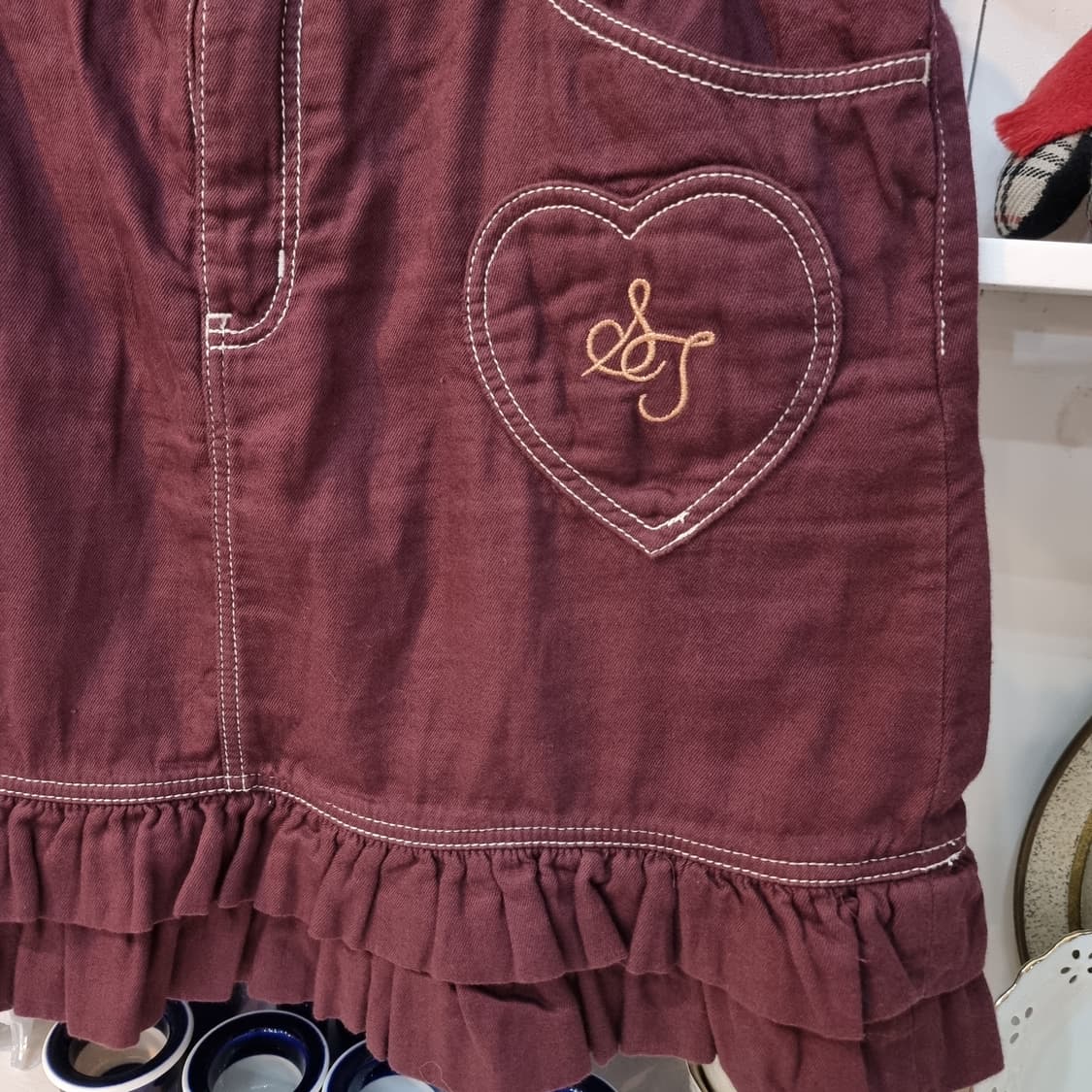 Shirley Temple 하트 포켓 프릴 코튼 스커트 상품이미지2