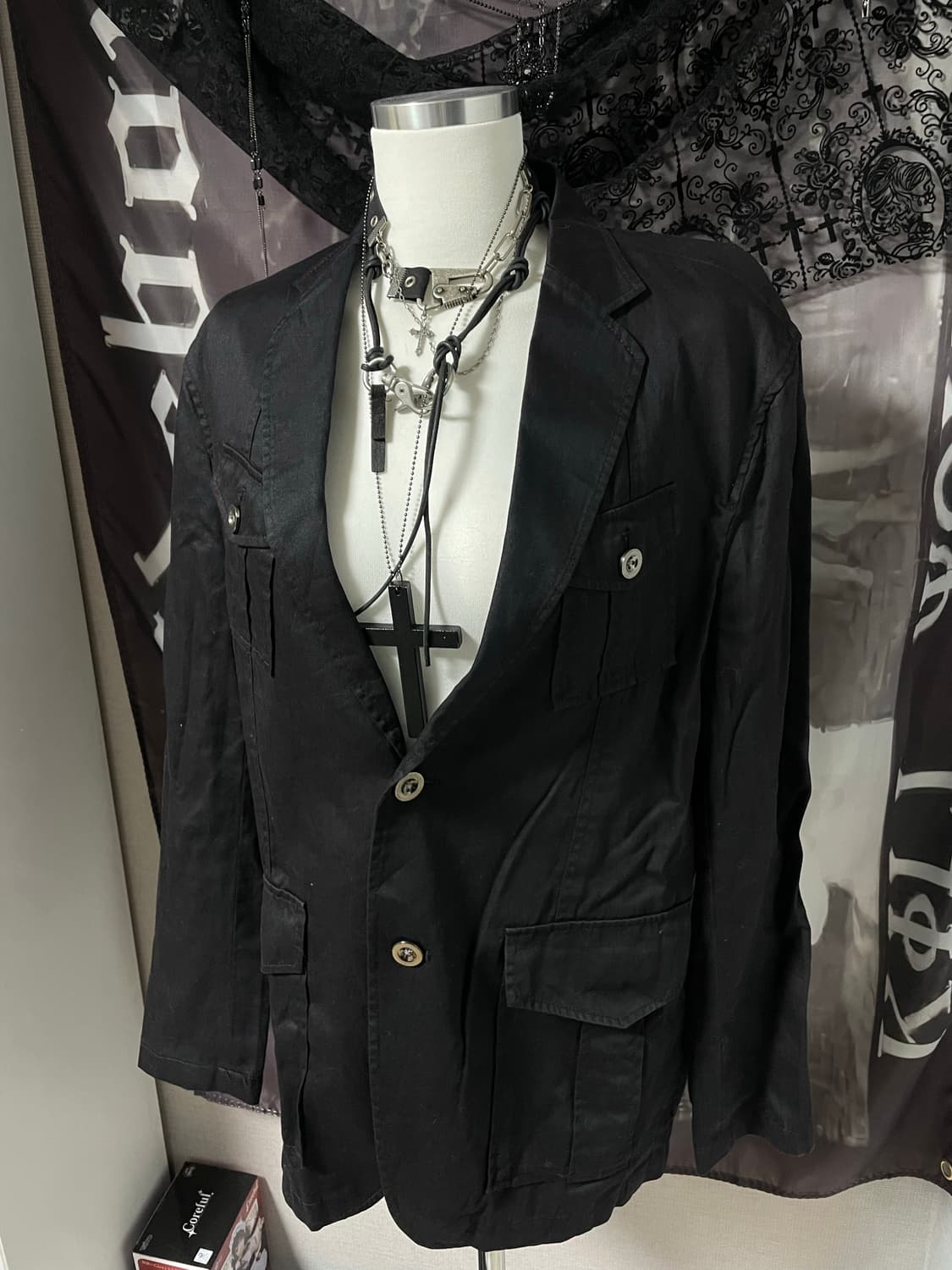 Renoma 일본빈티지 린넨 혼방 버튼자켓 무채색하이엔드요지꼼데깔 상품이미지2