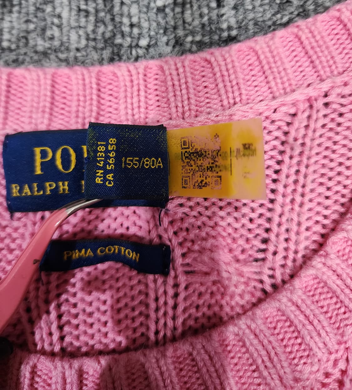 폴로 랄프로렌 꽈배기 케이블 니트 반팔 XS 상품이미지5