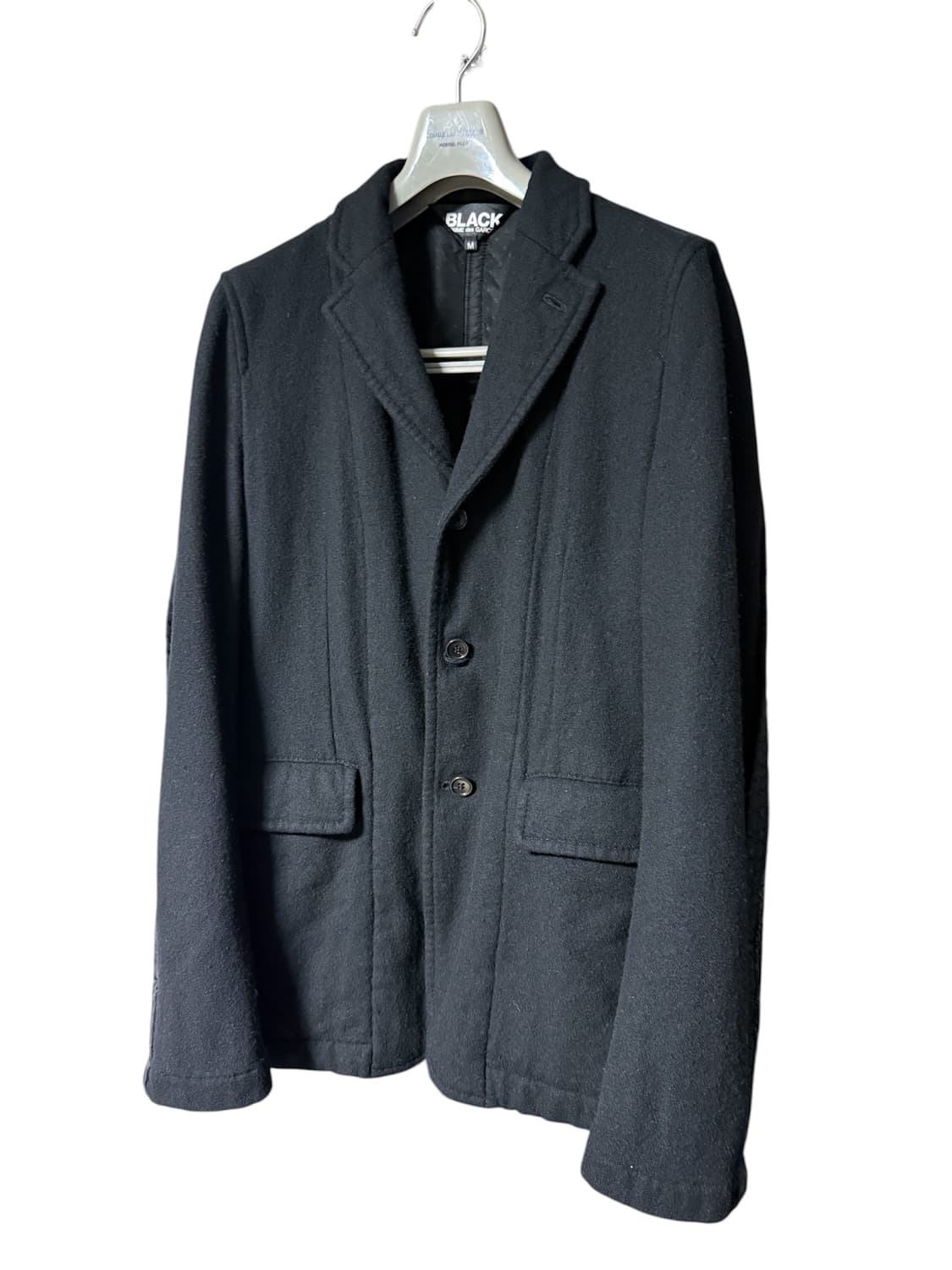 꼼데가르송 블랙 울 스탠카라 라인 자켓 상품이미지1