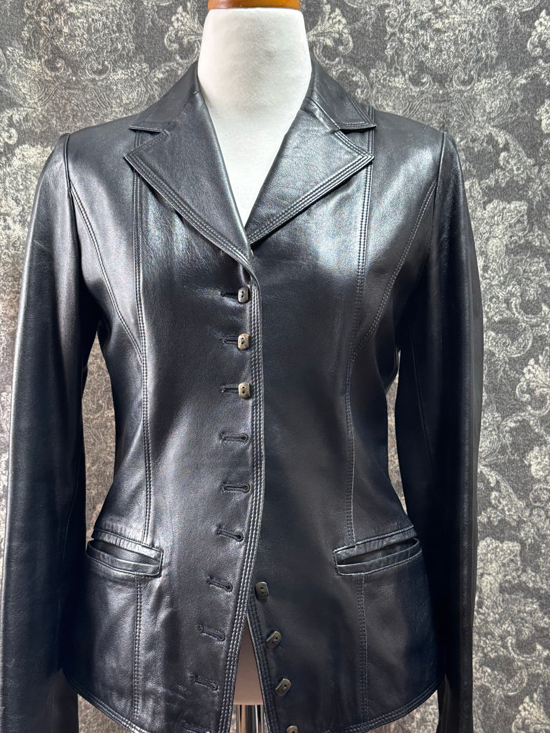 램스킨 슬림버튼 가죽 자켓 상품이미지2