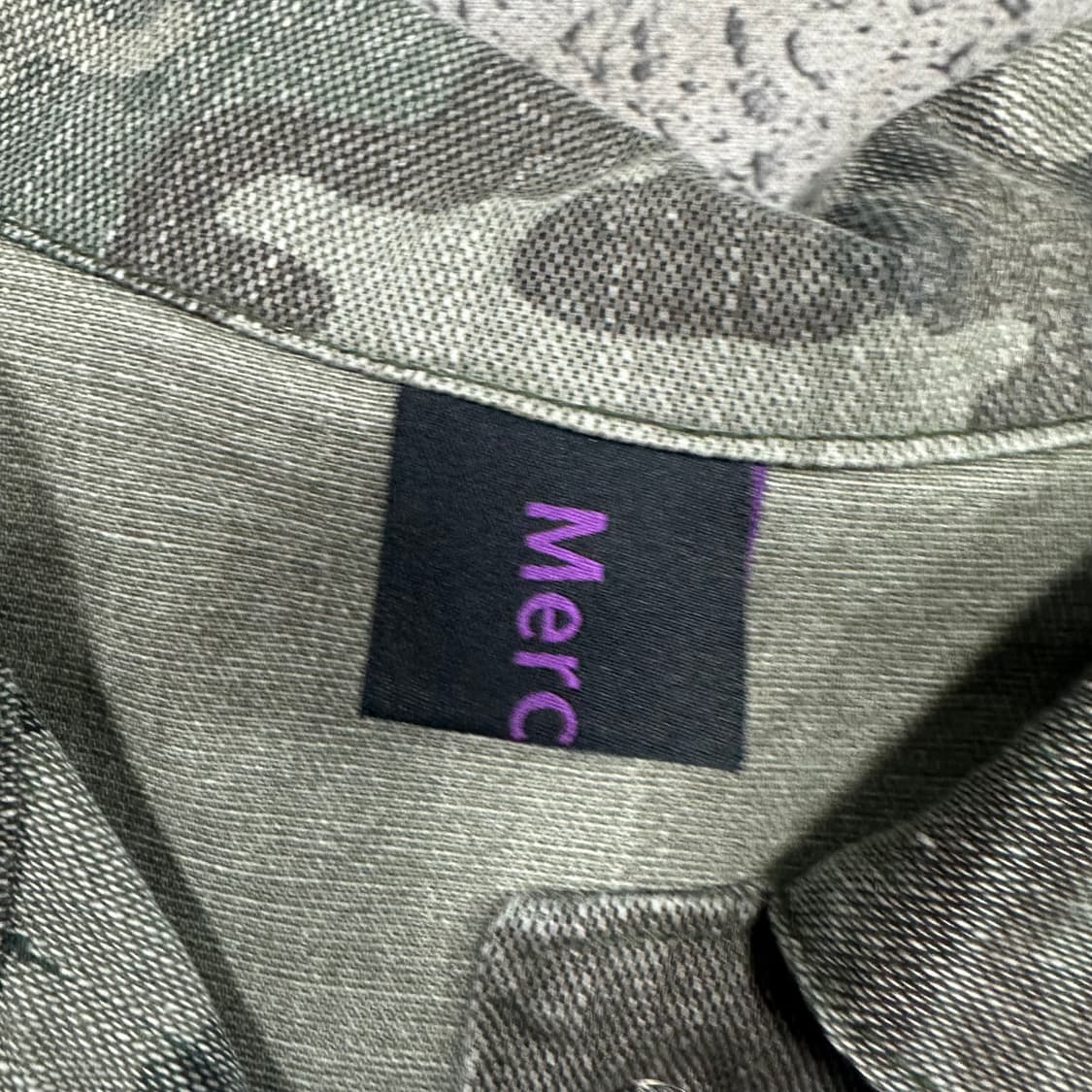 ✨ (바배) 빈티지 카모 소매 리본 데님 셔츠 자켓  상품이미지4