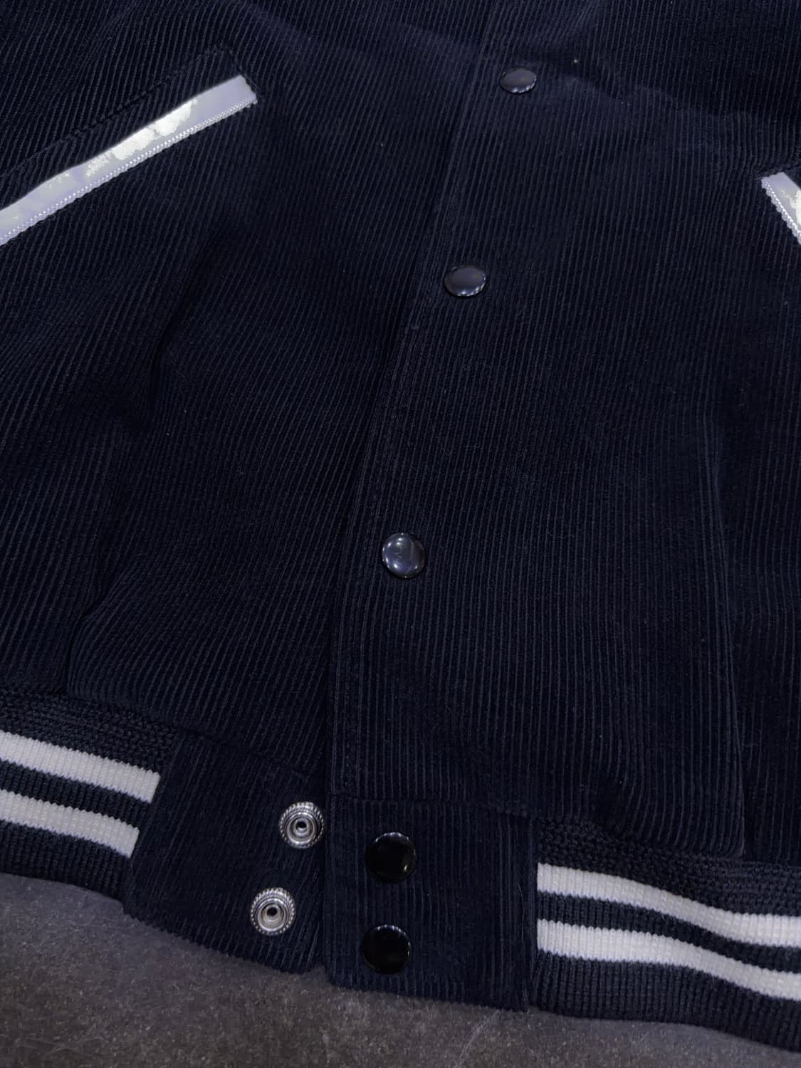 블랙 코듀로이 새틴 배색 블루종 자켓 상품이미지6