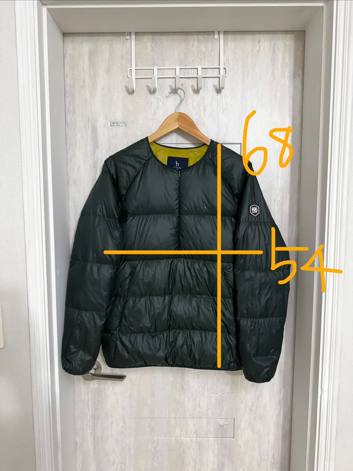 남성 95 / 헤지스 골프 그린 패딩 아노락 상품이미지2