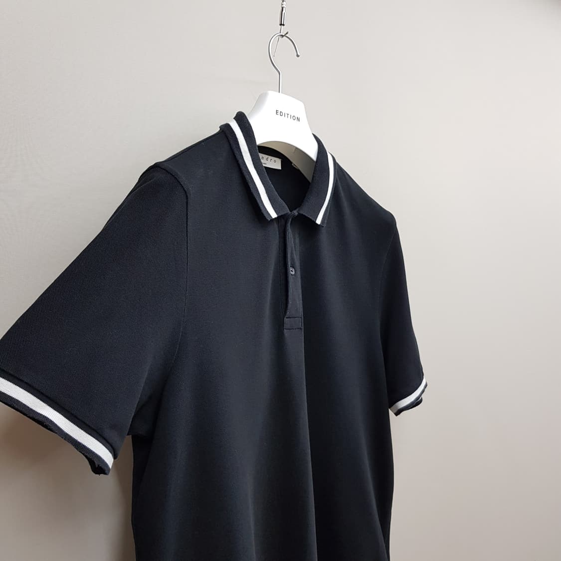 산드로 남성 배색 카라 코튼 반팔 폴로티 XL사이즈 상품이미지3