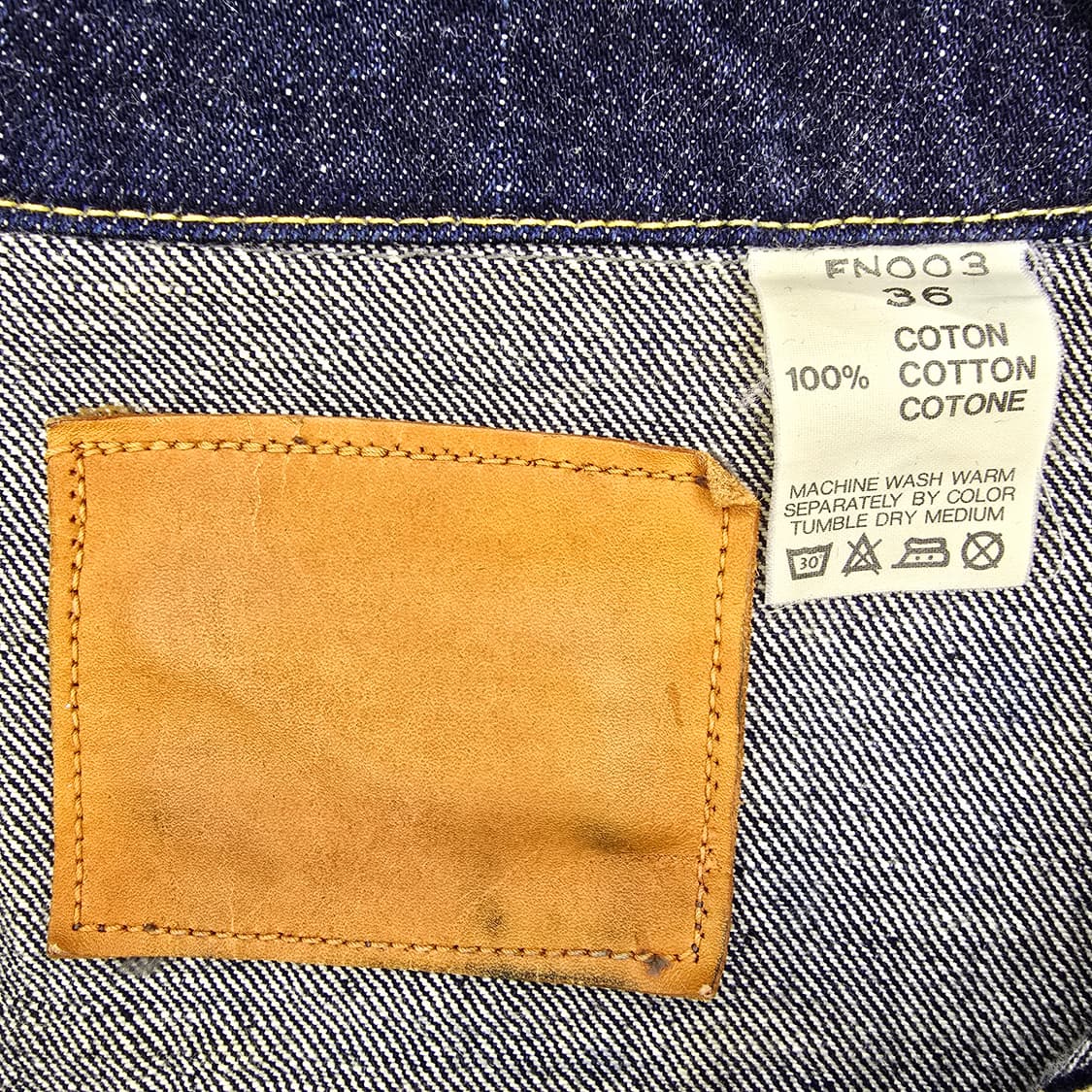 90s Japan 구 NYLON 현 리얼맥코이즈 생지데님 트러커자켓 S 상품이미지4