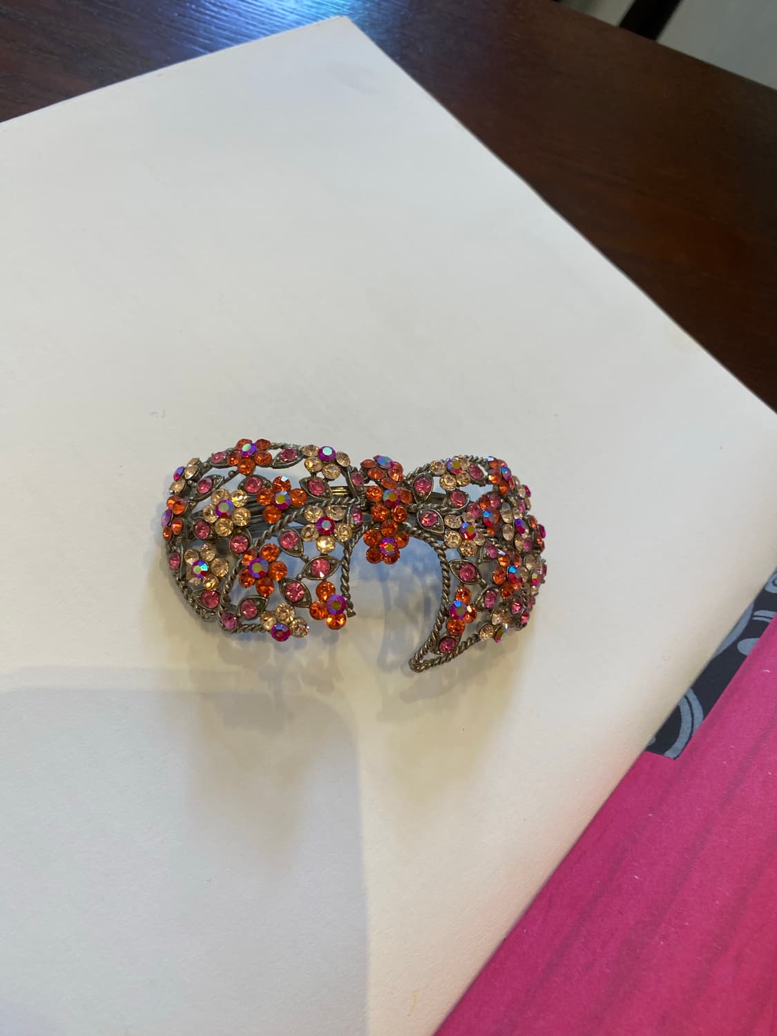 핑크 크리스탈 큐빅 리본 헤어핀 상품이미지7