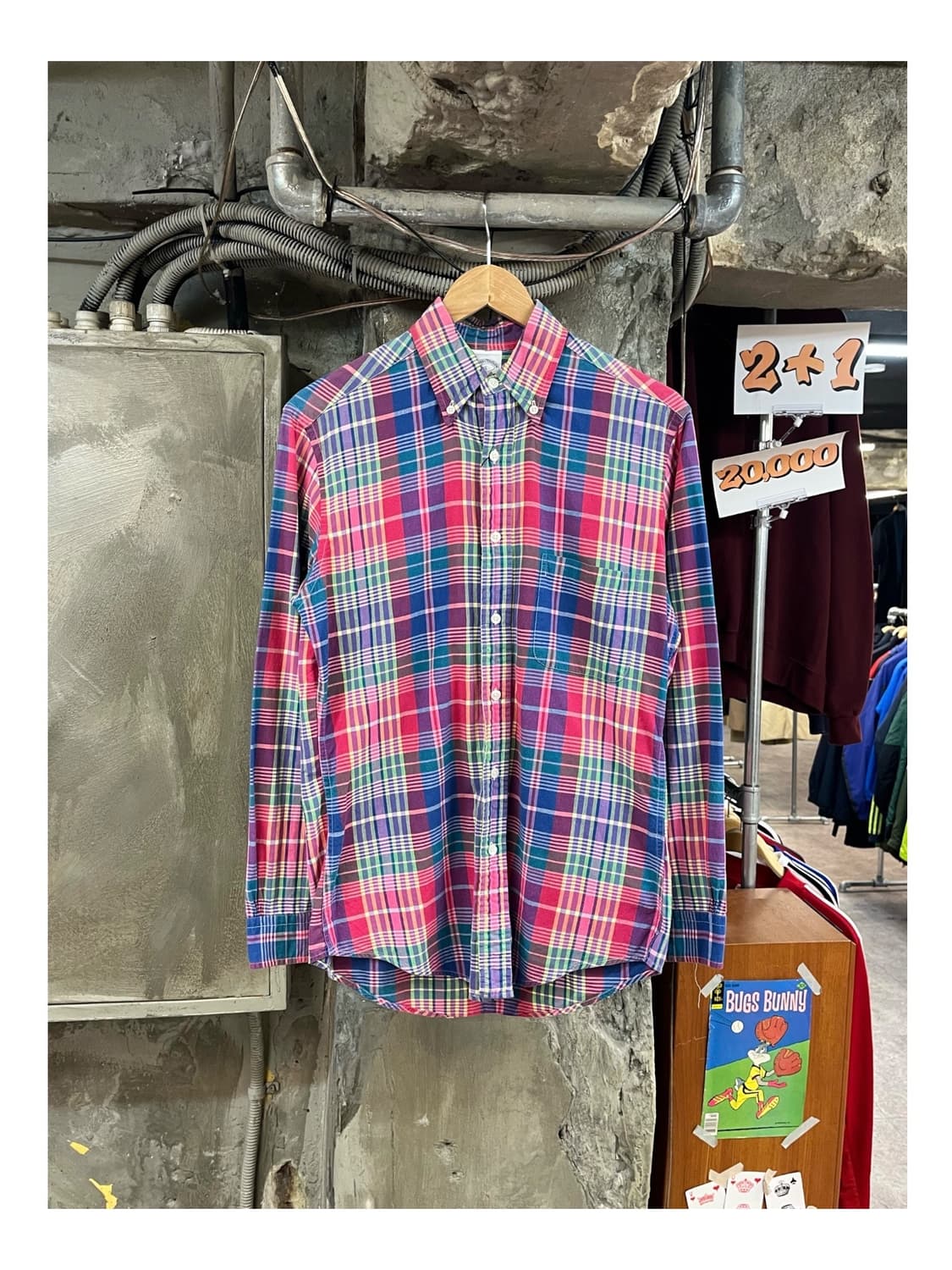 브룩스브라더스 체크 셔츠 핑크 S #csz3484 상품이미지1