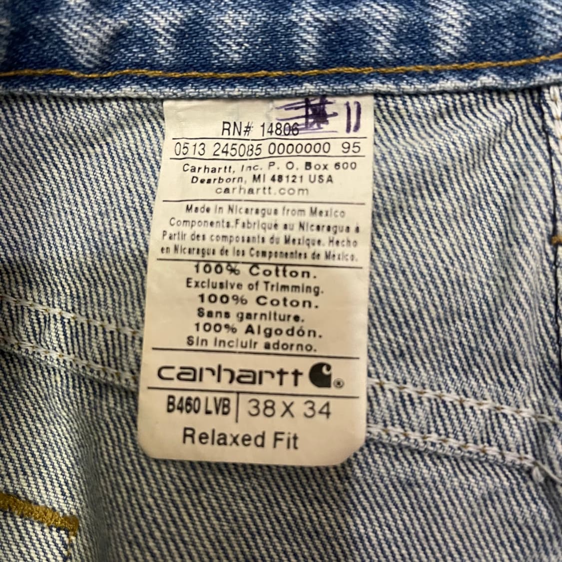 빈티지 칼하트 USA 데님 팬츠 상품이미지4