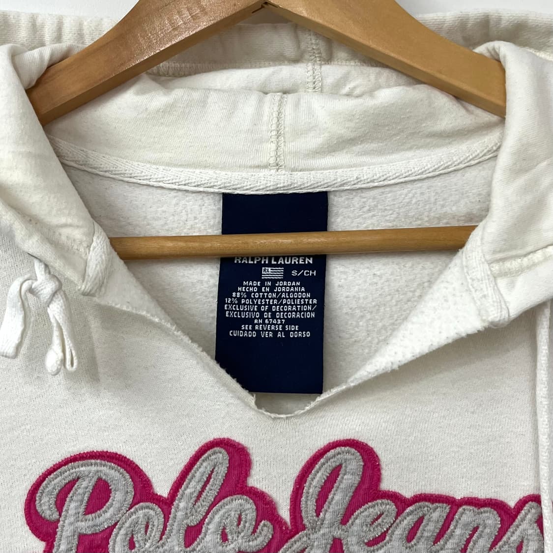 폴로 랄프로렌 핑크로고 아이보리 후드티 상품이미지5