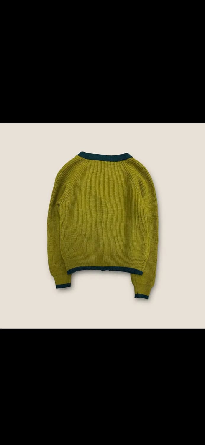 O129 빈티지 JPN 배색 포인트 니트 가디건(W) 상품이미지2