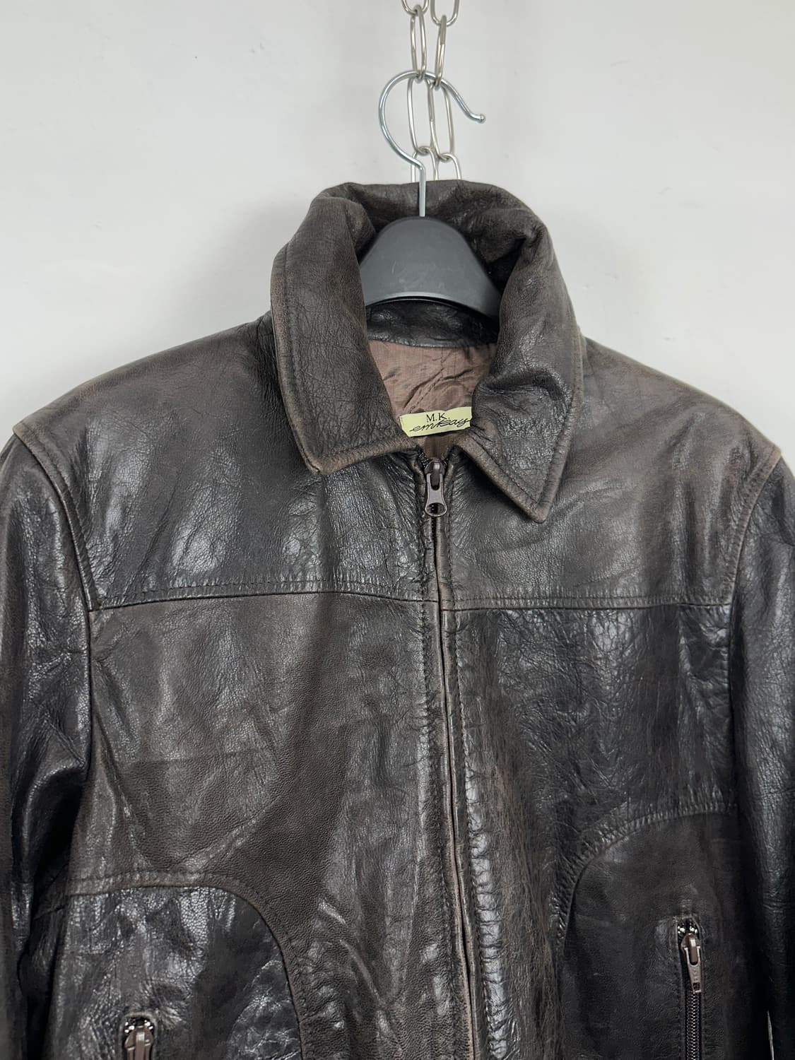 Calfskin Leather Bomber Jacket 상품이미지7