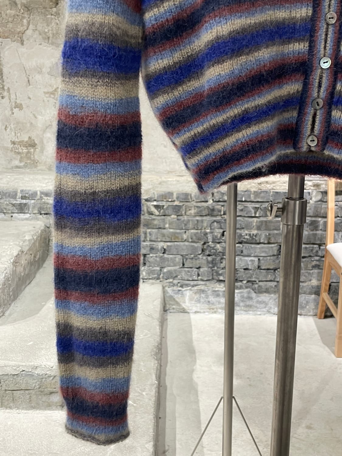 톰 그레이하운드 믹스 모헤어 스트라이프 가디건 상품이미지4