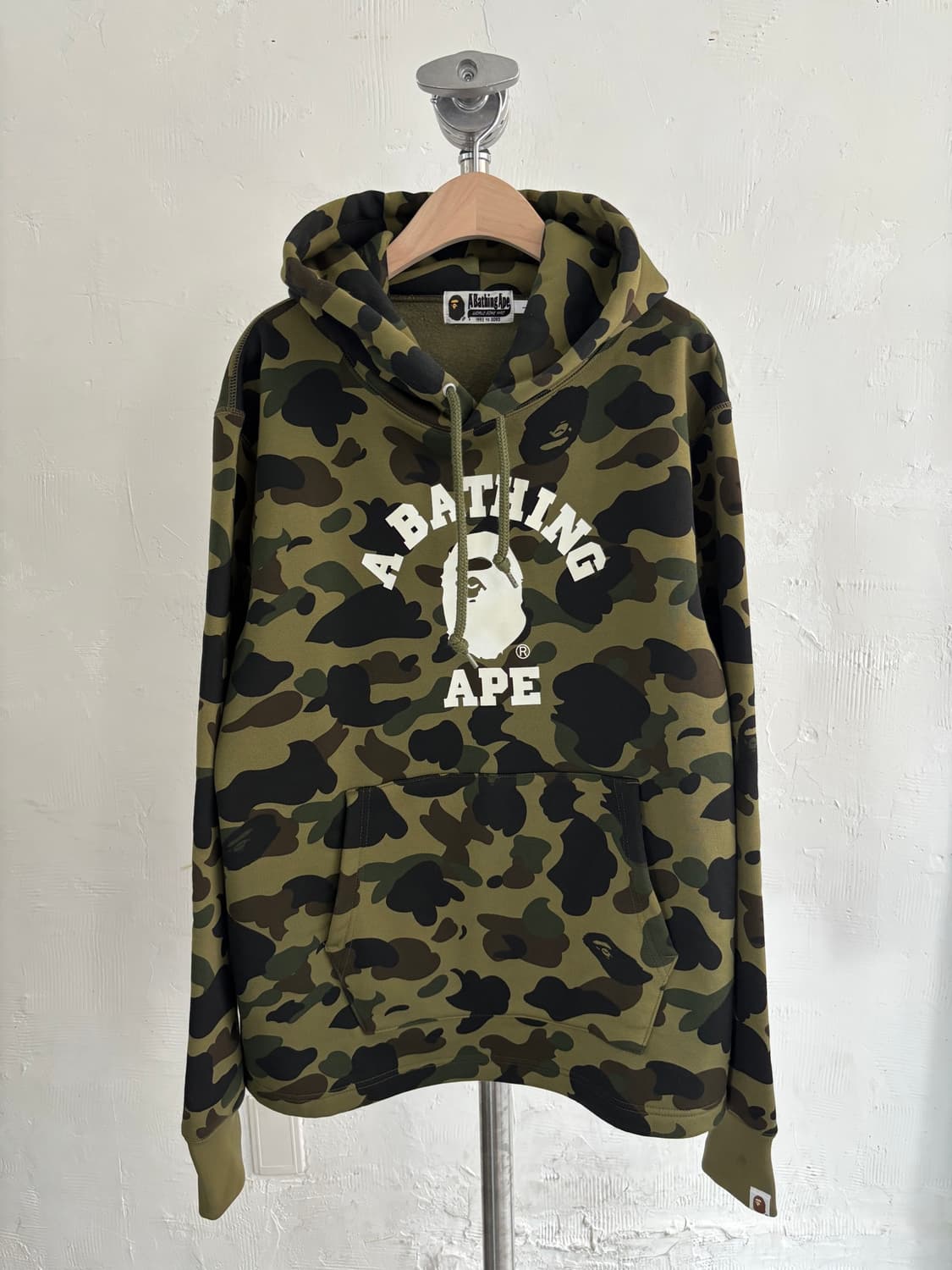 Bape 베이프 그린 퍼스트 카모 컬리지 풀오버 후디 상품이미지1