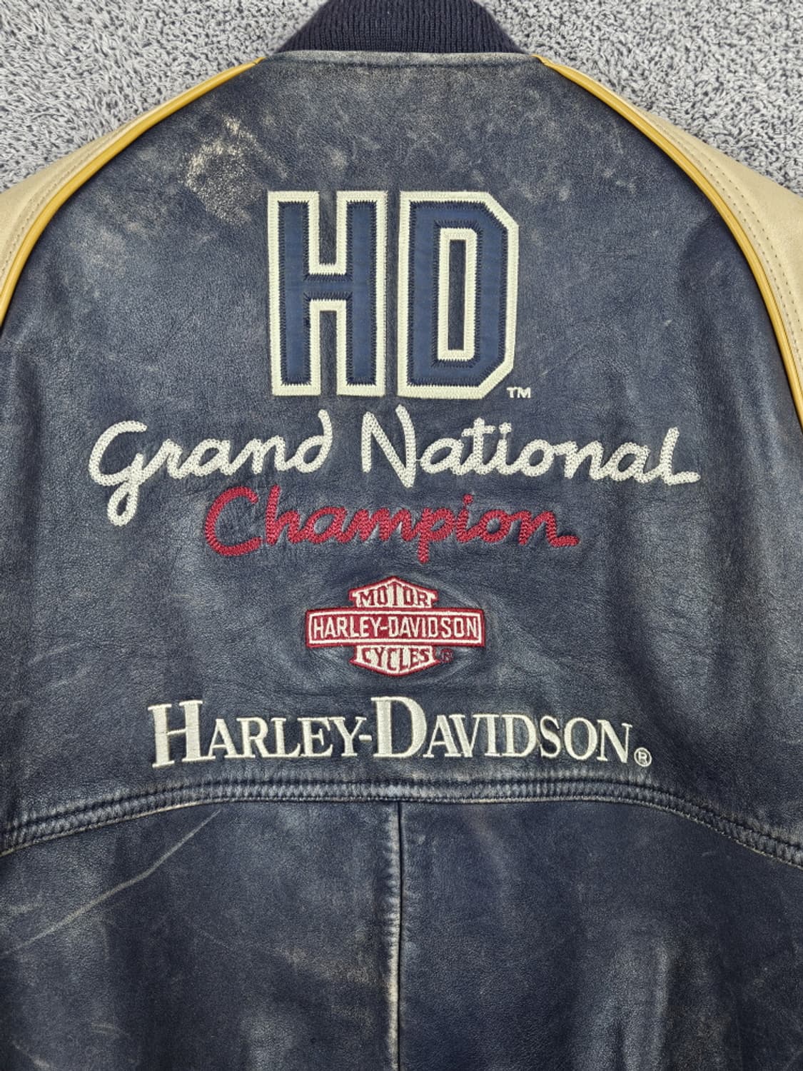 할리데이비슨 그랜드 내셔널 챔피언 배색 가죽 자켓 ( M )/ 10017 상품이미지10