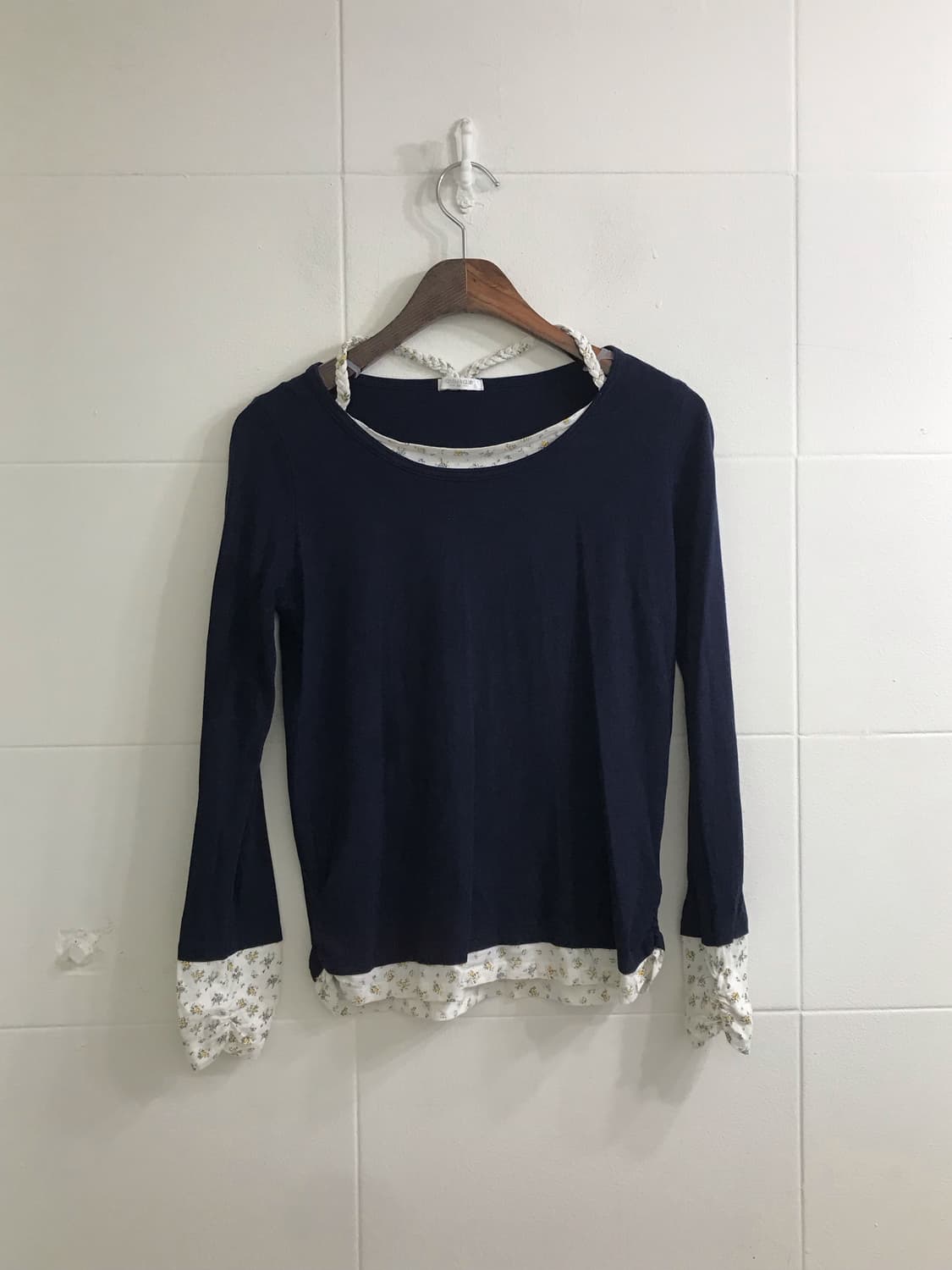 네이비 너드 하구미 모리걸 레이어드 코디세트 상품이미지5